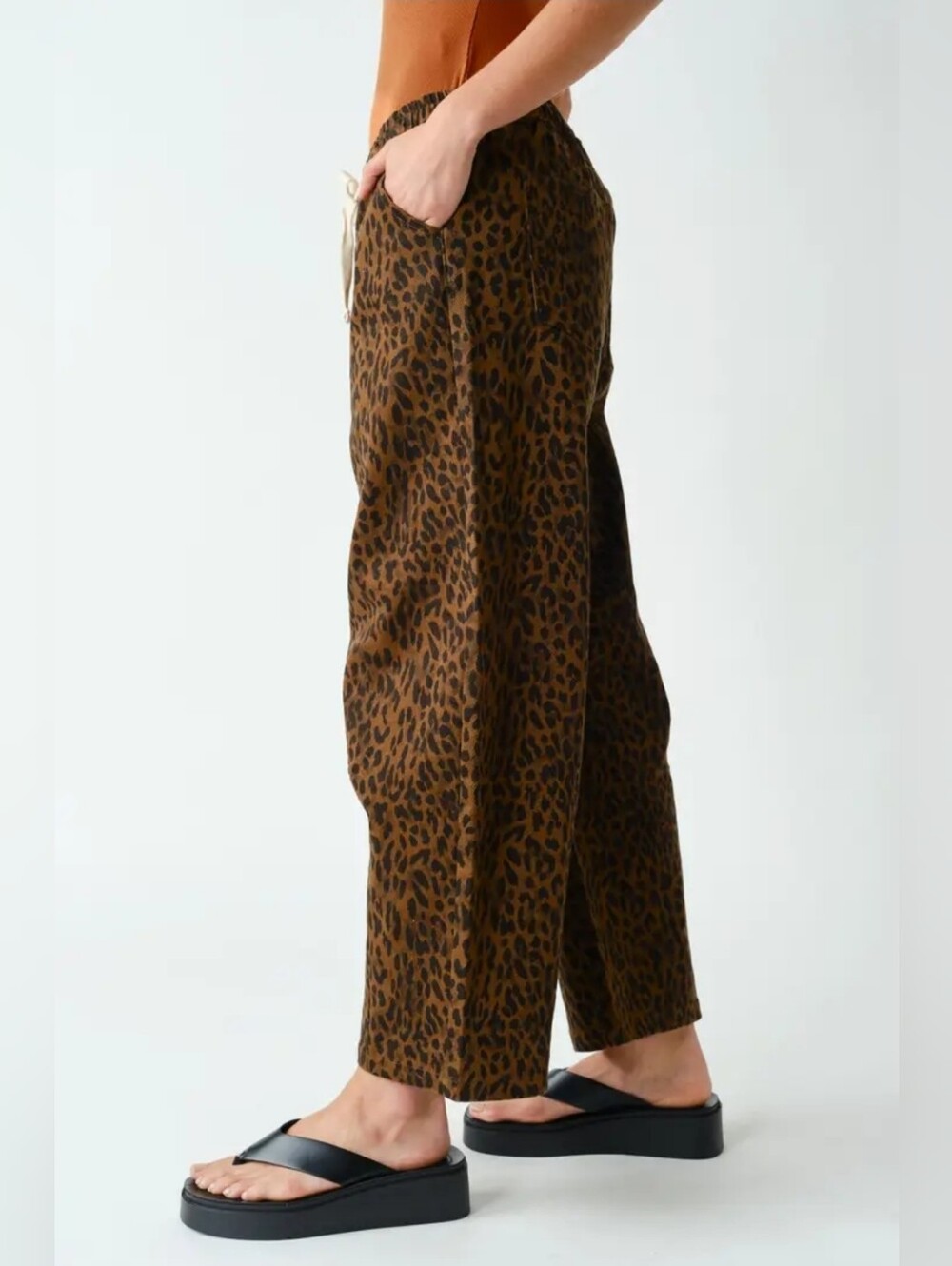Leopard Drawstring Pants - Picture 3 of 4
